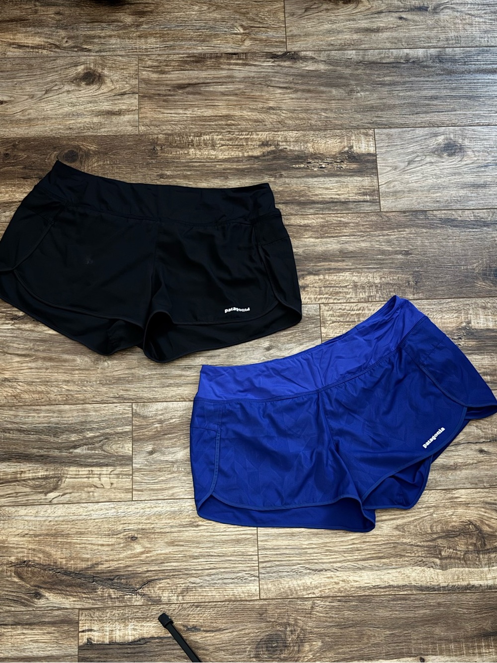 Patagonia Black and Blue Women's Running Shorts Duo
